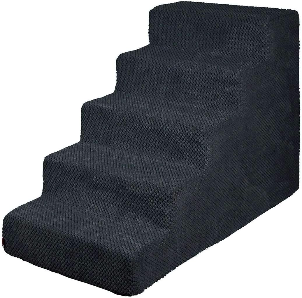 Hundetreppe 50 cm hoch | Katzentreppe Haustiertreppe | 5 Stufen | Hunde Katzen Haustier | für Bett u