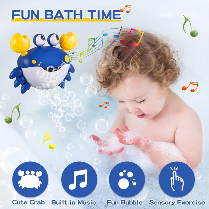 Jiosdo Baby Badewannenspielzeug, Krabbe Badespielzeug Bubble Mit Musik, Baby Wasserspielzeug Badewan