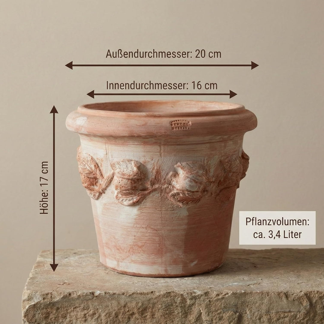 Teramico Blumentopf Pflanzgefäss Übertopf Italienisches Terrakotta inklusive Füsse Conca Limoni -abs