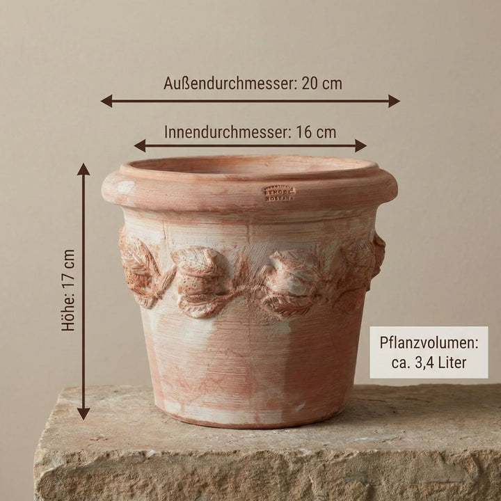 Teramico Blumentopf Pflanzgefäss Übertopf Italienisches Terrakotta inklusive Füsse Conca Limoni -abs