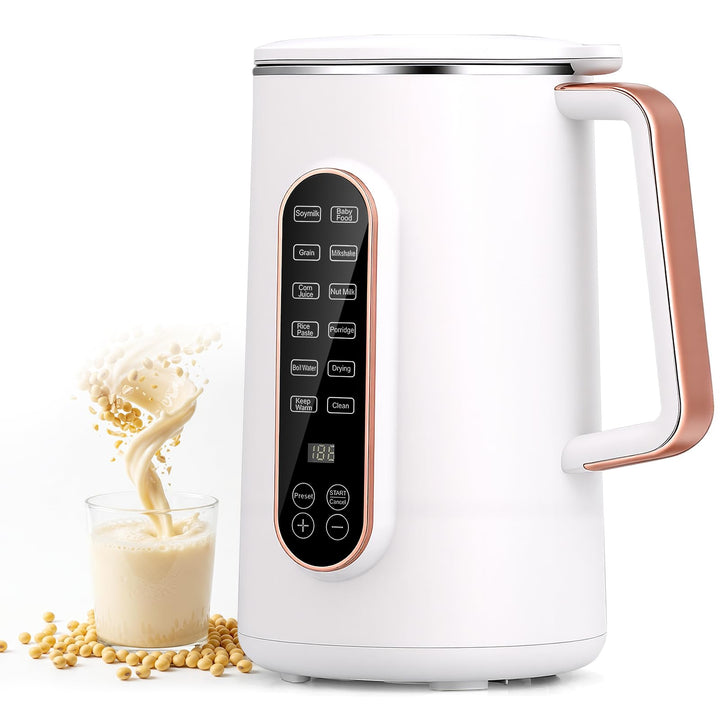 Moongiantgo 1,2L Nussmilchbereiter, 8-in-1 Automatische Sojamilchmaschine für Mandel-, Hafer- & Milc