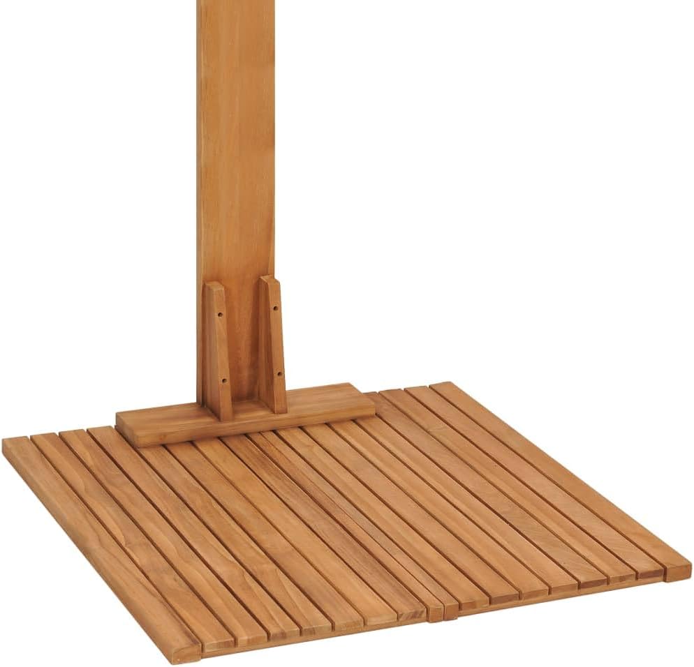 vidaXL Teak Massiv Gartendusche mit Drehknopf Duschkopf Aussendusche Pooldusche Campingdusche Dusche