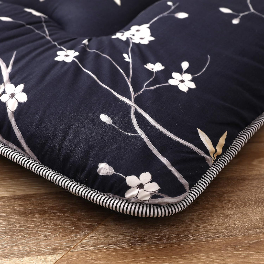MAXYOYO Matratze, mit japanischem Blumenmuster, rustikaler Stil, Memory-Schaum, Futon-Matratze, falt
