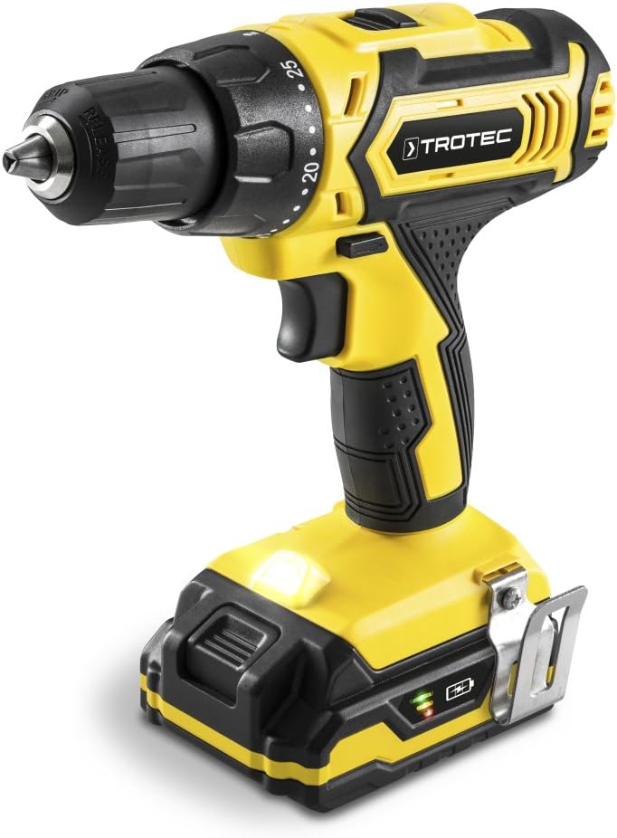 TROTEC Akkuschrauber PSCS 11‑20V – Motor mit 2-Gang-Getriebe, Multiakku 20 V, 2 Ah, 35 Nm, 1 Stunde