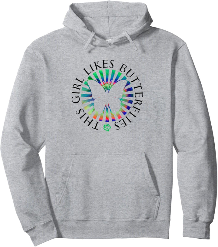 Mädchen mag Schmetterlinge Wildtiere Tier Insekten Schmetterling Pullover Hoodie