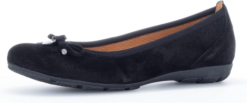 Gabor Damen Klassische Ballerinas, Frauen Flats 37.5 EU Schwarz, 37.5 EU Schwarz