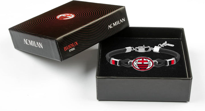 AC Milan Armband aus Edelstahl 316L mit Emaille, Taglia Unica, Edelstahl, Keine