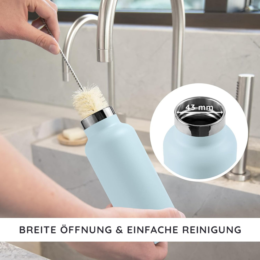 Bambaw Thermosflasche 500ml, Blaue Trinkflasche, Trinkflasche Edelstahl 500ml, Thermosflasche Kaltge