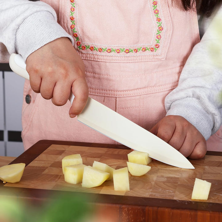 hecef 14-teilig Messerblock mit Messer, Creme, Antihaft-Beschichtung – Spülmaschinenfest, Messerbloc