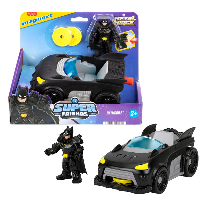 Fisher-Price Imaginext DC Super Friends Metal Force Batmobil Spielzeugauto, ca. 7,6 cm grosse Batman