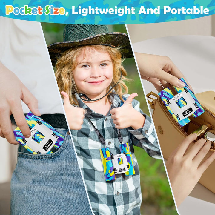 USCAMEL Fernglas Für Erwachsene Kinder, 8×21 Hochwertig Klein Fernglas Erwachsene, Wasserdichtes Kom