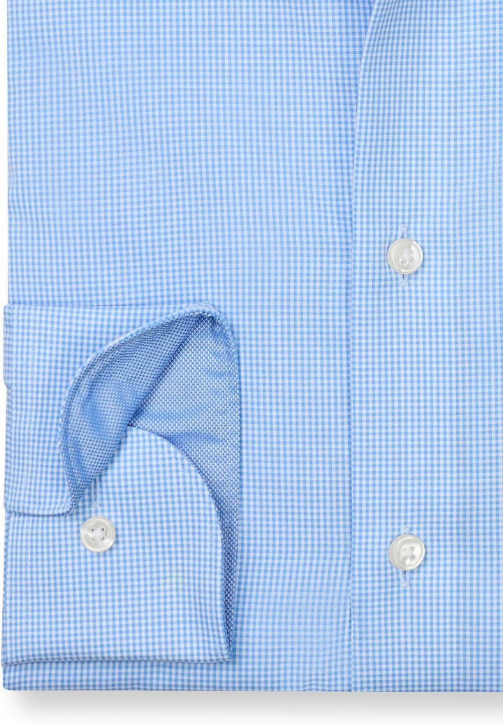 OLYMP Luxor comfort fit Hemd Langarm Karo 39 Bleu 11, 39 Bleu 11