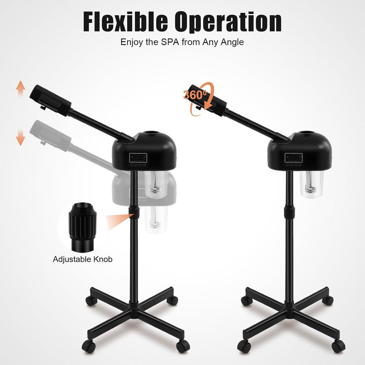 Bedampfer Kosmetik, DampfgeräT für Gesicht mit Drehbarem Arm &amp; LCD-Bedienfeld, Esichtsdampfer für Sa