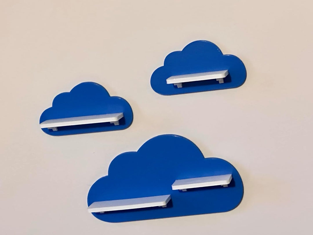 3er Wolken-Set passend/Kompatibel für die Toniebox Toniefiguren (Blau), Blau