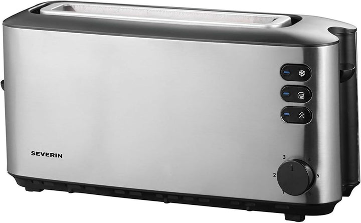 SEVERIN Wasserkocher, edelstahl/schwarz, WK 3409 & Automatik-Langschlitztoaster, Automatik-Toaster m