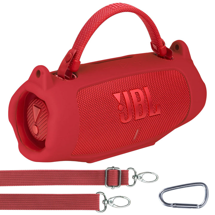 Lebakort Silikonhülle Tragetasche Case für JBL Charge 6 Tragbarer Lautsprecher, mit Schultergurten u