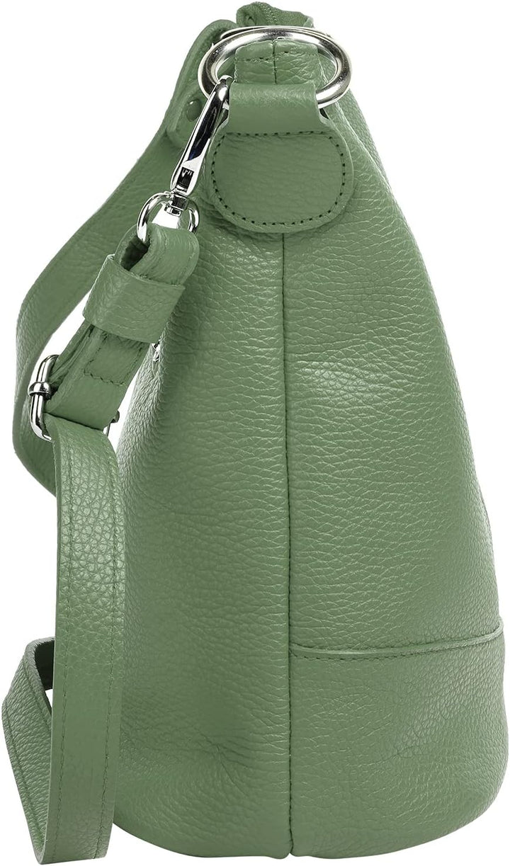 Umhängetasche Echt Leder Damen Made in Italy, Handtasche, Schultertasche, Crossbody Bag aus Leder 02