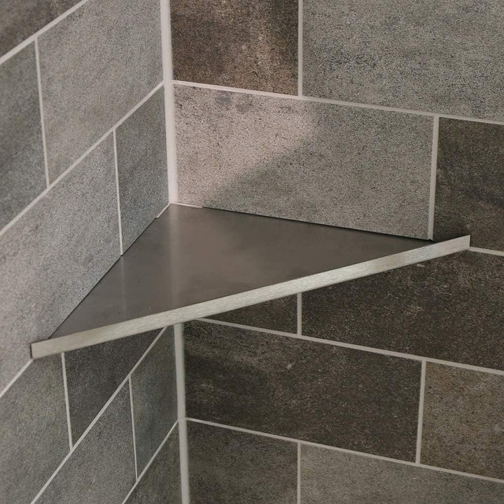 Duschablage Eckablage ohne Bohren für Bad befliesbar V2A Edelstahl (225 x 225 mm), 225 x 225 mm