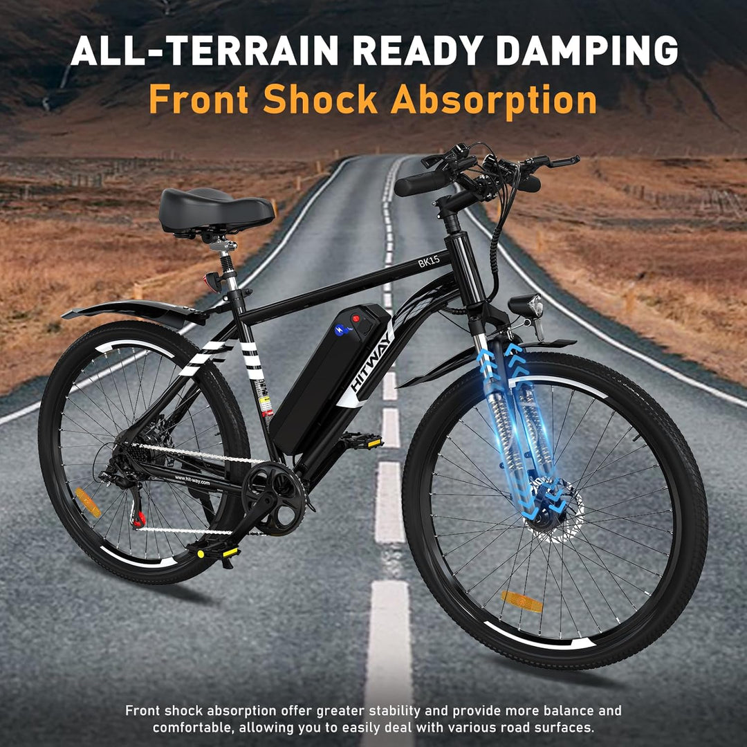 HITWAY E Bike Elektrofahrrad E-Mountainbike, 26" E-Fahrrad, StVZO Pedelec, 250W Motor 36V12Ah abnehm
