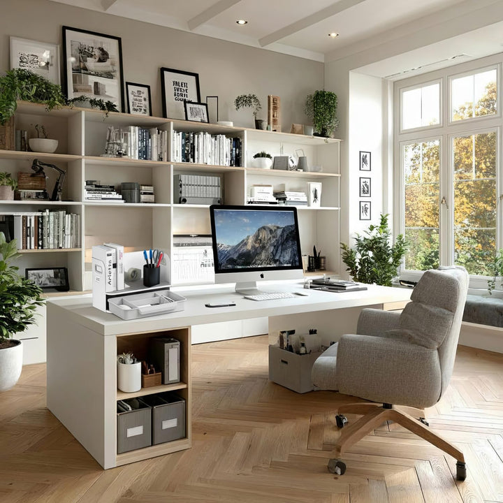 Ergo Office ER-440 Schreibtisch-Organizer mit Schublade und Buchstütze Organizer für Büroutensilien