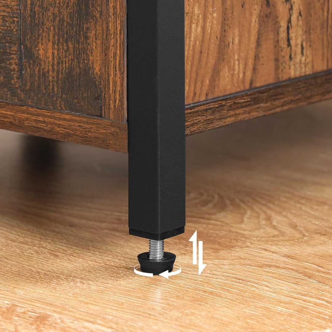 HOOBRO Kommode Schrank Vintage, Beistellschrank mit Schublade, Schmaler Schrank, Verstellbaren Ablag