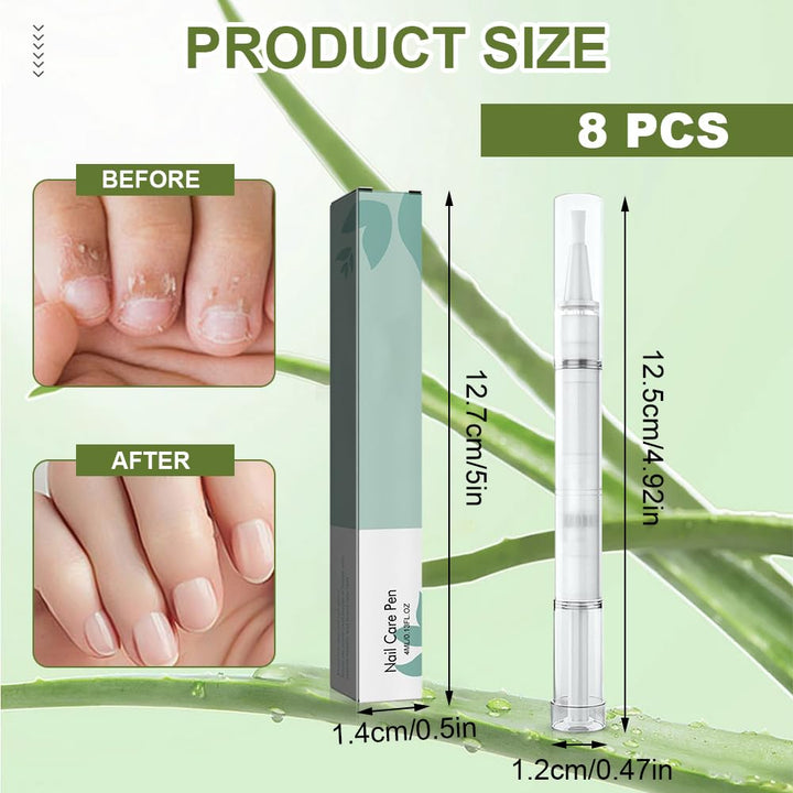 Nail Care Pen, 8 Stück Nail Care Stift, Nagelpflegestift mit Teebaumöl, Aloe Vera & Vitamin E, für g