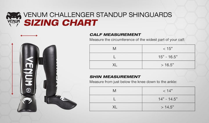 Venum Erwachsene Schienbeinshoner Challenger 2.0 XL Schwarz/Weiss, XL Schwarz/Weiss