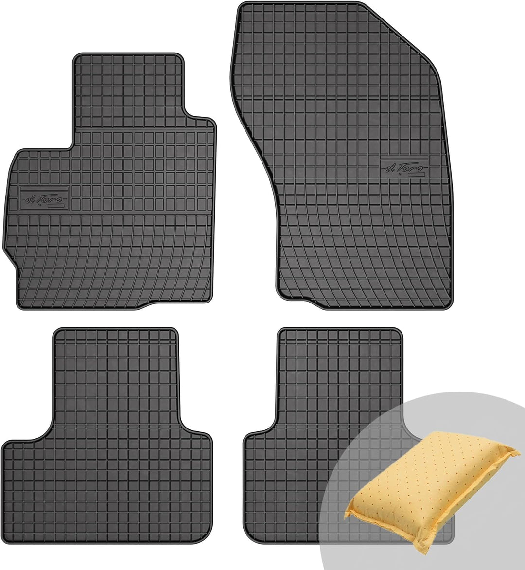 FROGUM EL Toro Gummimatten Ganzjähriges-Set von Autofussmatte Auto Fussmatten für Citroën C4 Aircros