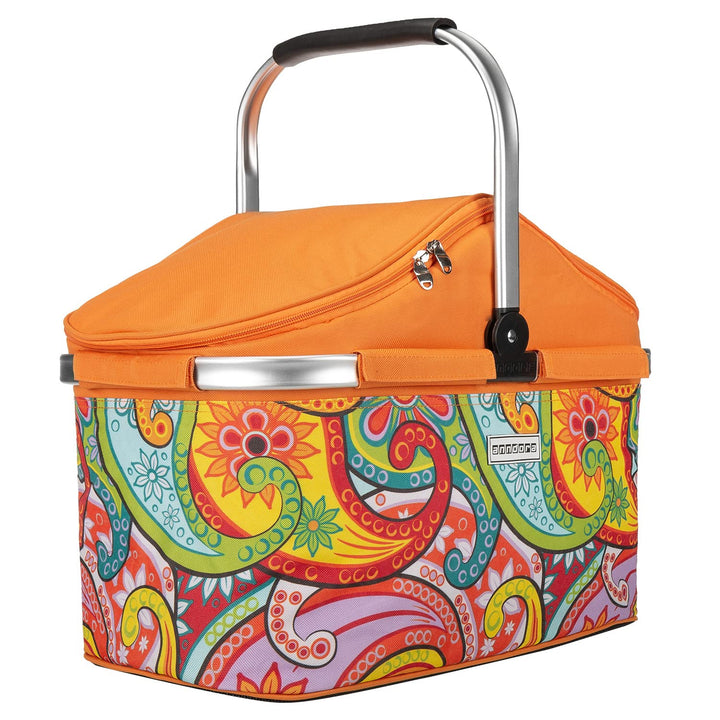 anndora Einkaufskorb 25 Liter Isolierkorb Picknick Kühlkorb - paisley orange Iso: Paisley