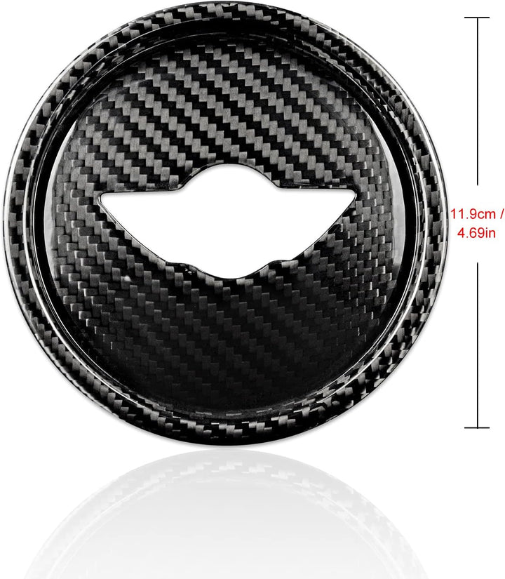 KUNGKIC Kohlefaser Auto Lenkrad Mittelmarkierung Abdeckung Dekorative Aufkleber für Mini Cooper Club