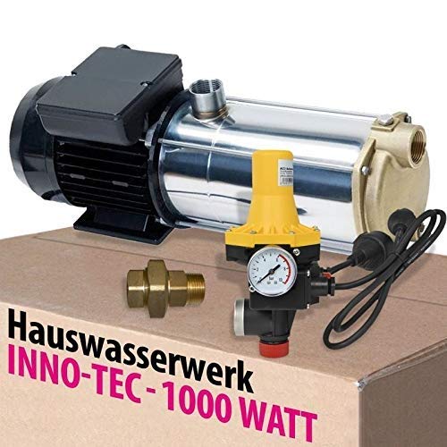 HAUSWASSERWERK HAUSWASSERAUTOMAT SELBSTANSAUGENDE KREISELPUMPE PUMPE INNO-TEC 1000 - LEISE ENERGIESP