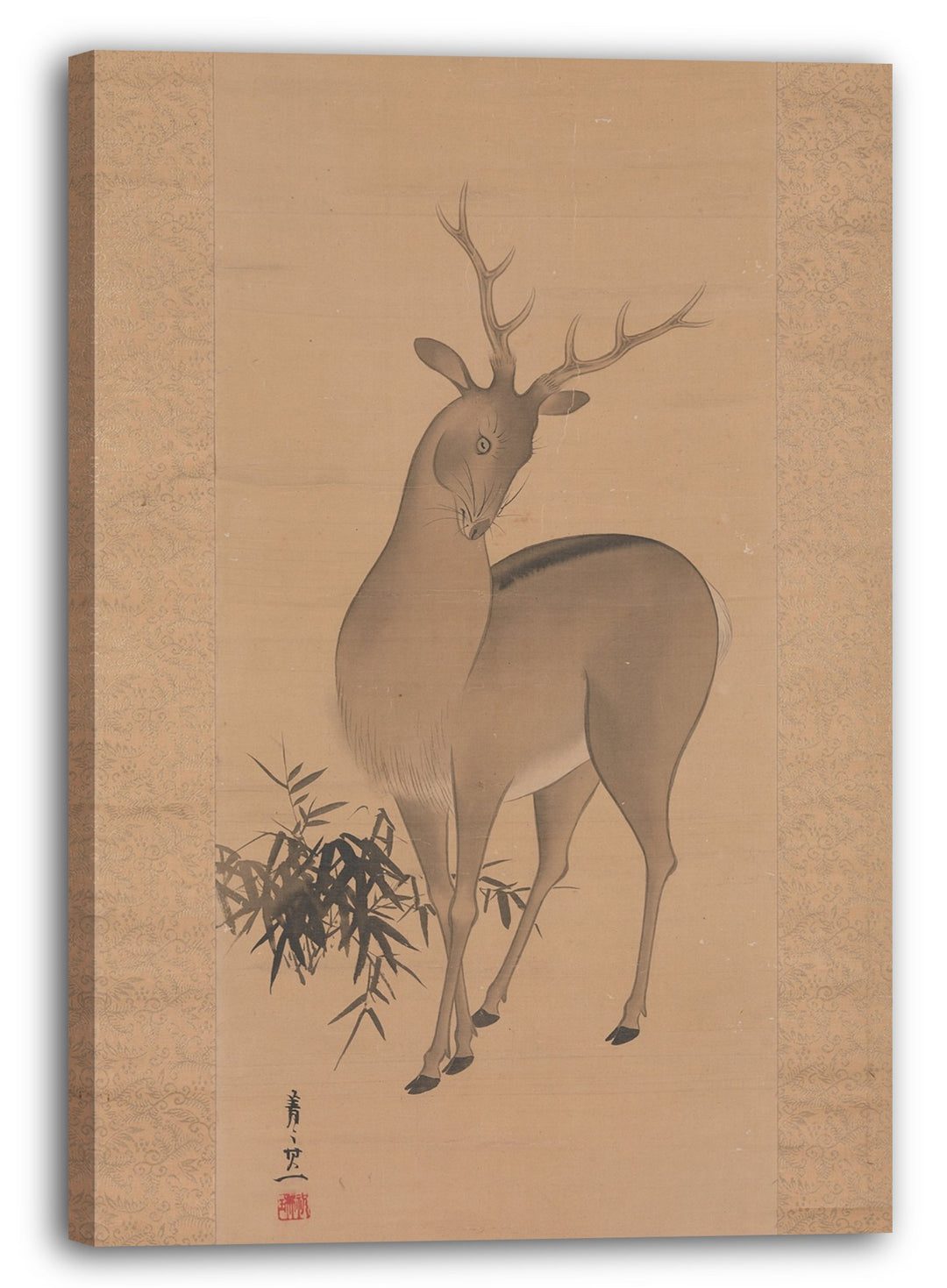 Printed Paintings Leinwand (60x80cm): Suzuki Kiitsu - Hirsch 60x80 cm, 60x80 cm