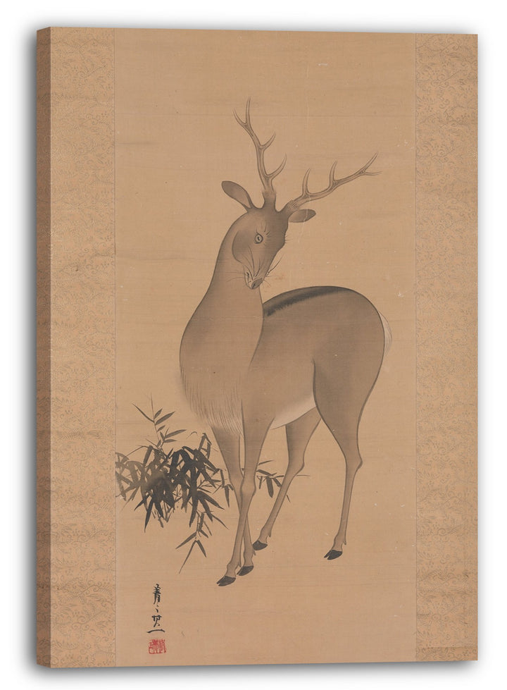 Printed Paintings Leinwand (60x80cm): Suzuki Kiitsu - Hirsch 60x80 cm, 60x80 cm