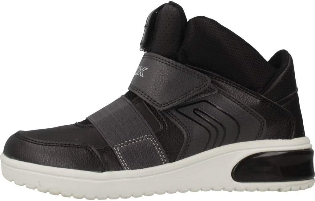 Geox Jungen J XLED Boy A Sneakers 33 EU Schwarz, 33 EU Schwarz