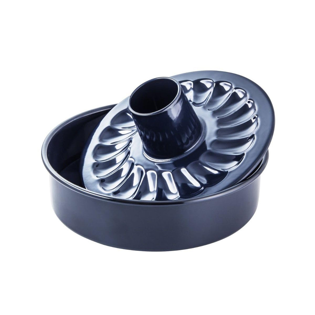 Dr. Oetker Garantieform Ø 28 cm Back-Liebe Emaille mit Flachboden und Rohrboden – Runde Ring-Backfor