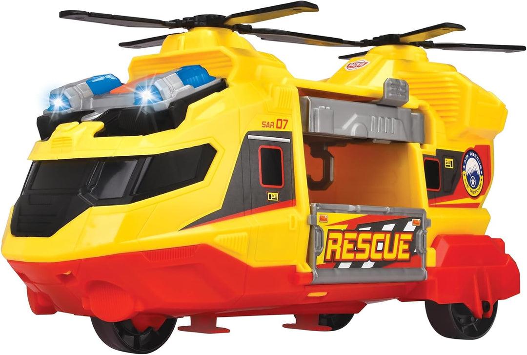 Dickie Toys - Helicopter (30 cm) - grosser Rettungs-Hubschrauber ab 3 Jahre mit Kran-Arm & Zubehör,