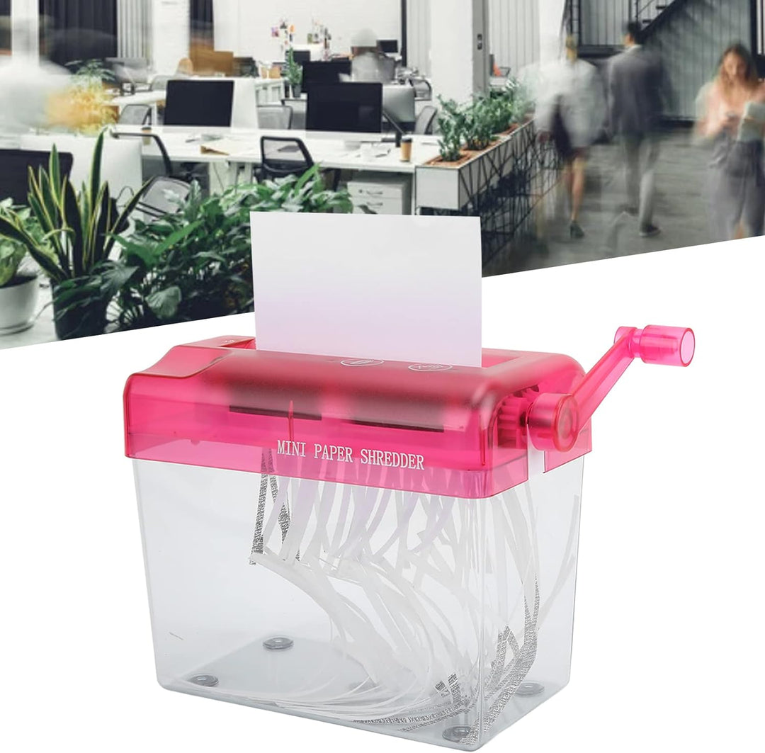 Mini-Aktenvernichter, Manueller Aktenvernichter Anti-Rutsch-Design Volltransparent für Haushalt für