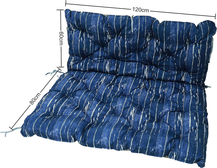 HOMECALL Palettensitzkissen, 3D-Druck, beidseitig verwendbar, 120 x 140 cm, Blau/Braun