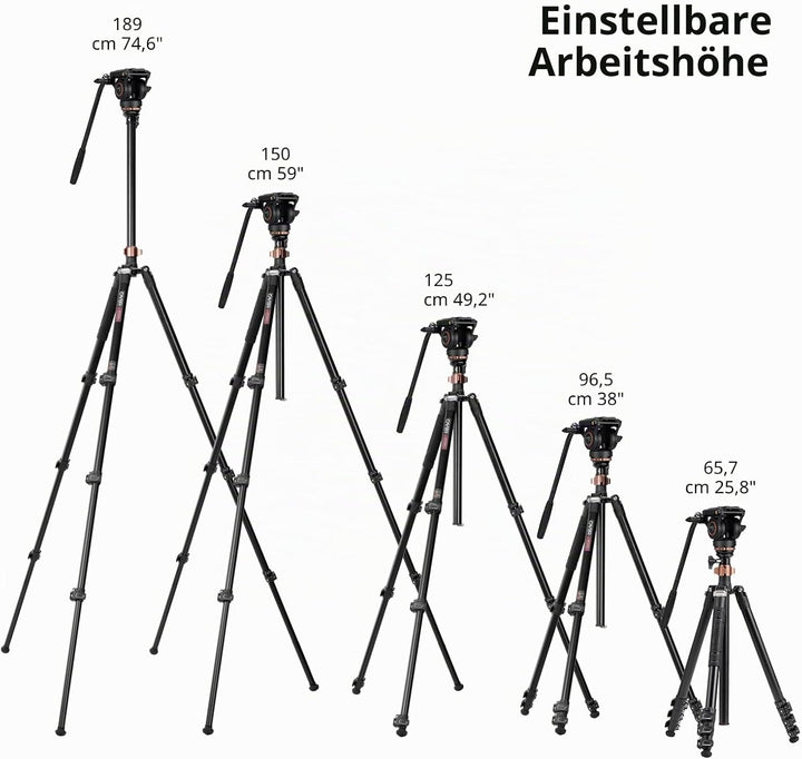 Professionelles Video-Stativ-Einbeinstativ-Kit, Cayer AF2451 67-Zoll-Aluminium-Teleskop-Flip-Lock-St