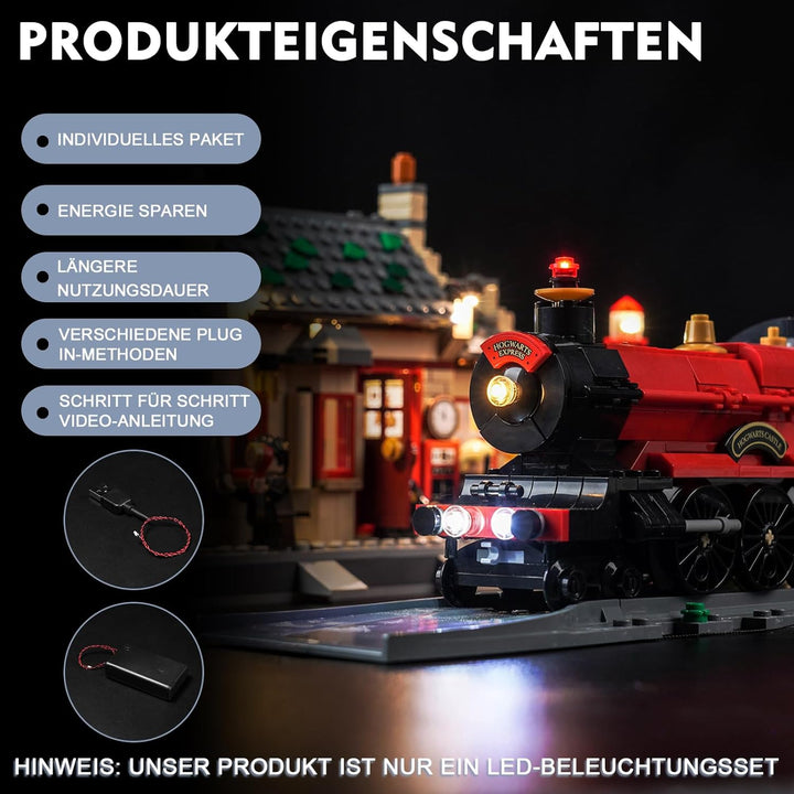 Led Licht Set für Lego 76423 Hogwarts Express Train Set with Hogsmeade Station (Kein Lego), Dekorati