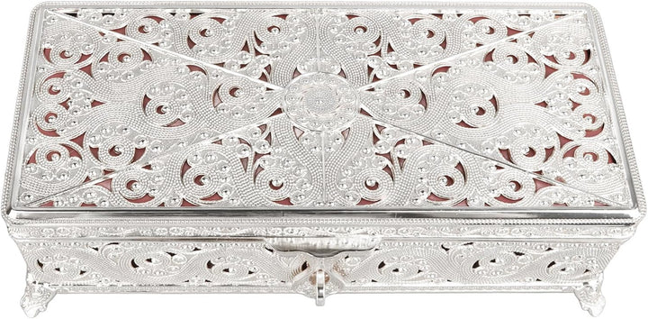 Ejoyous Vintage-Schmuckschatulle aus Metall, Legierungsmaterial, Weiches Samt-Interieur, Elegantes D