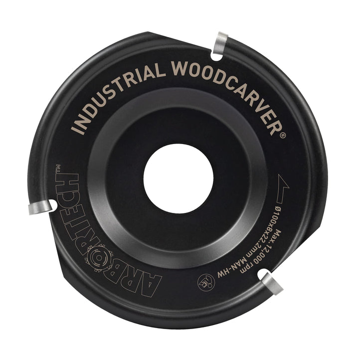 ARBORTECH Industrial Woodcarver | Ø 100 mm Hartmetall Frässcheibe für Winkelschleifer zur Holzbearbe