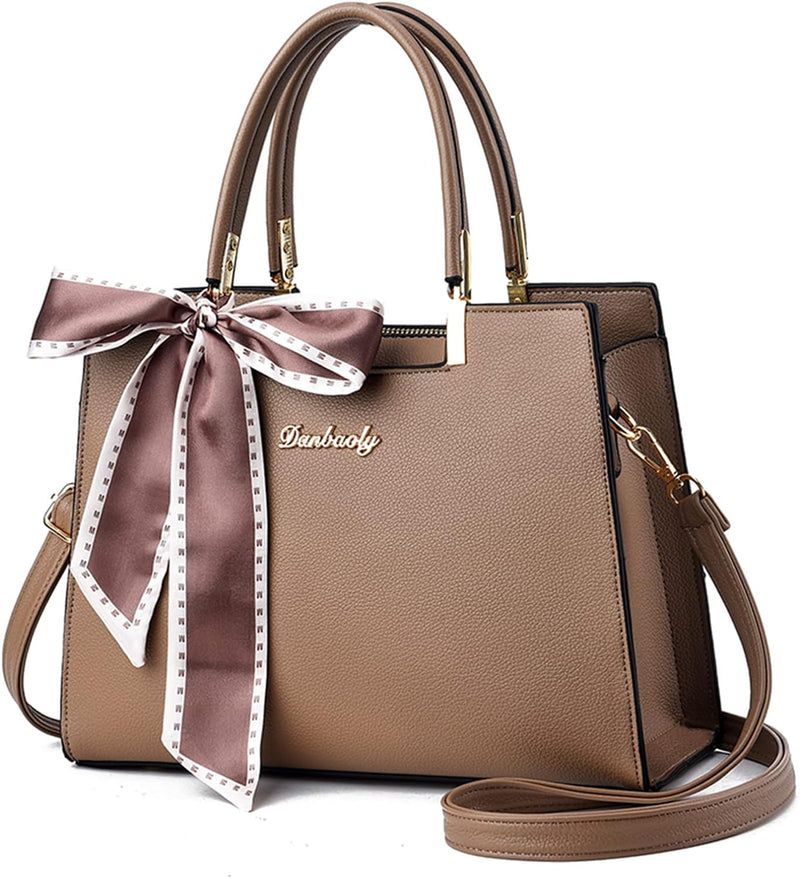 FANDARE Damen Handtasche Grosse Henkeltaschen Elegante Schultertasche Umhängetaschen PU-Leder Tote B