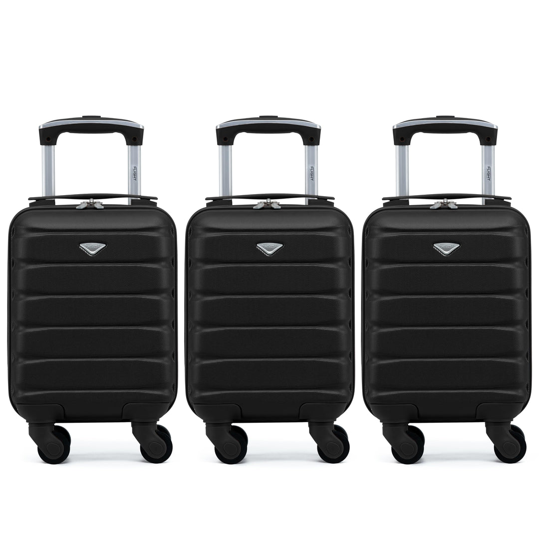 Flight Knight 3er-Pack Leichten 4-Rad-abs-hartschalenkoffern Kabinen-handgepack, Zugelassen Fur UBer