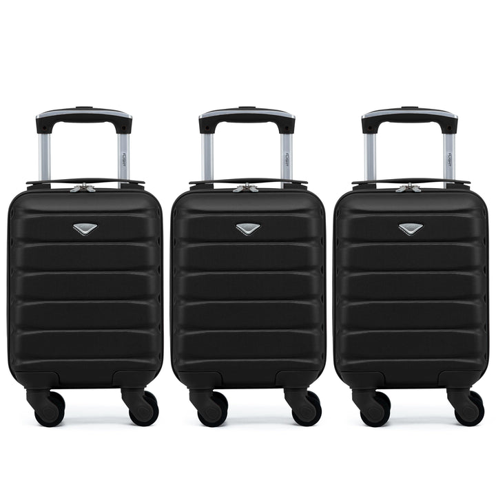 Flight Knight 3er-Pack Leichten 4-Rad-abs-hartschalenkoffern Kabinen-handgepack, Zugelassen Fur UBer