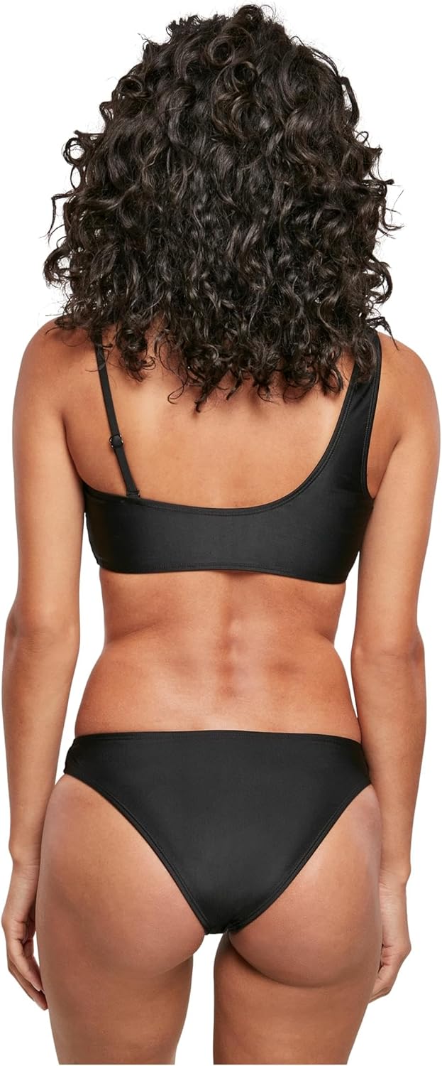 Urban Classics Damen Ladies Recycled Asymmetric Tank Top Bikini L Schwarz, L Schwarz