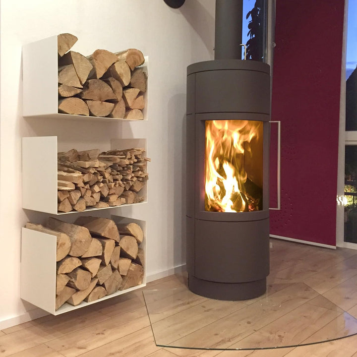 home3000 Kaminholzregal Designregal aus Metall in Weiss
