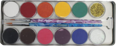 Eulenspiegel 212288 - Metall-Palette Circus Roncalli, 10 x 5 g Farben, 1 Glitter Classic Gold, 1 Gli