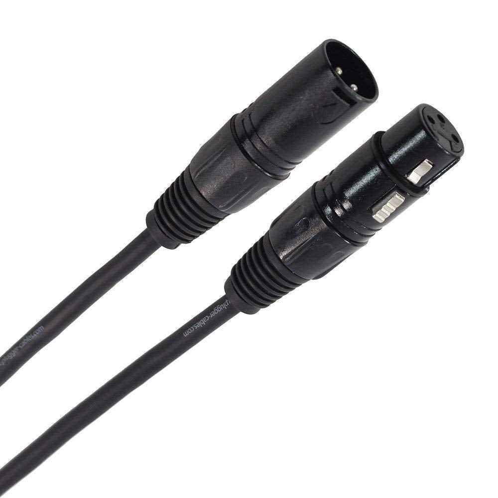 Plugger Câble DMX XLR femelle 3b/mâle 3b 20m Noir Noir 20 meter, Noir 20 meter