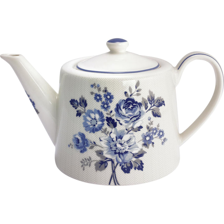 Greengate Teekanne HARMONY Weiss Kanne Porzellan Geschirr mit Blumen 1 Liter